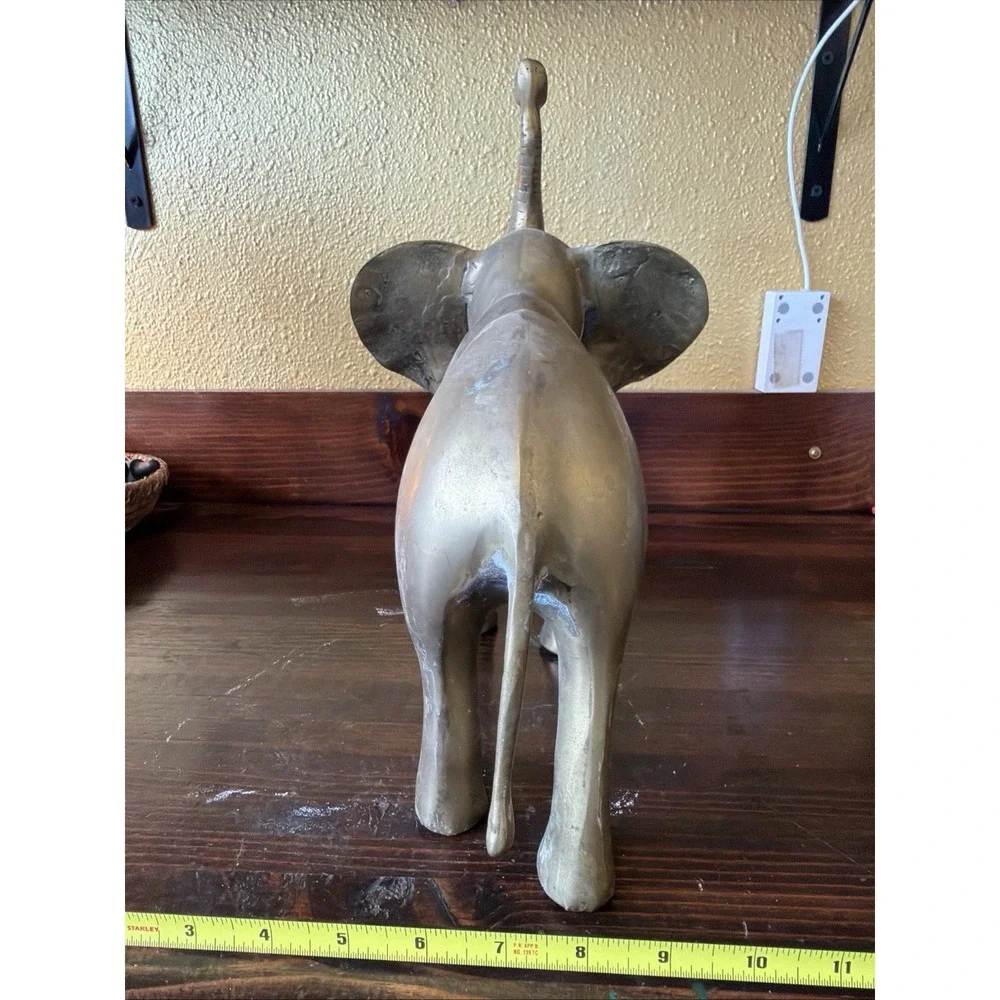 ⭐ Vintage Brass Lucky Elephant Great Patina  ⭐